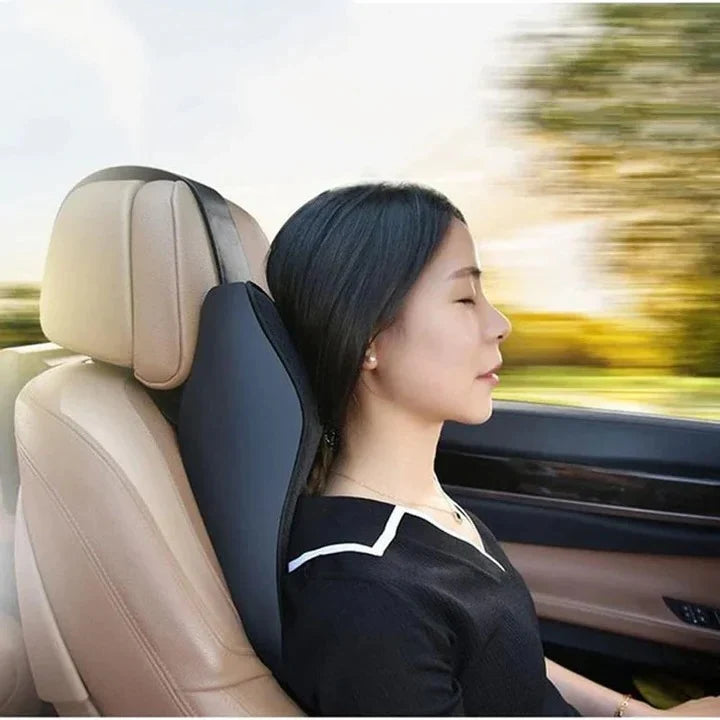 Car Headrest Pillow Contoured Memory Foam & Breathable Cover