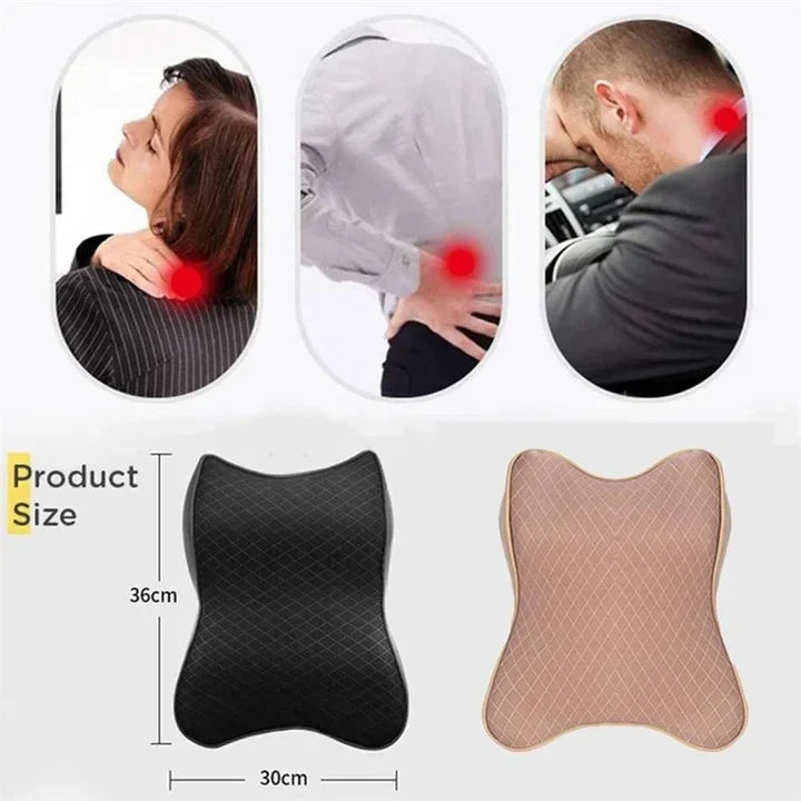 Car Headrest Pillow Contoured Memory Foam & Breathable Cover