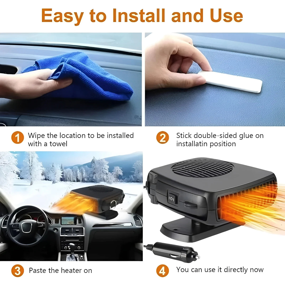 Car Heater & Fan Dual-Mode Windshield Defogger 12V 24V