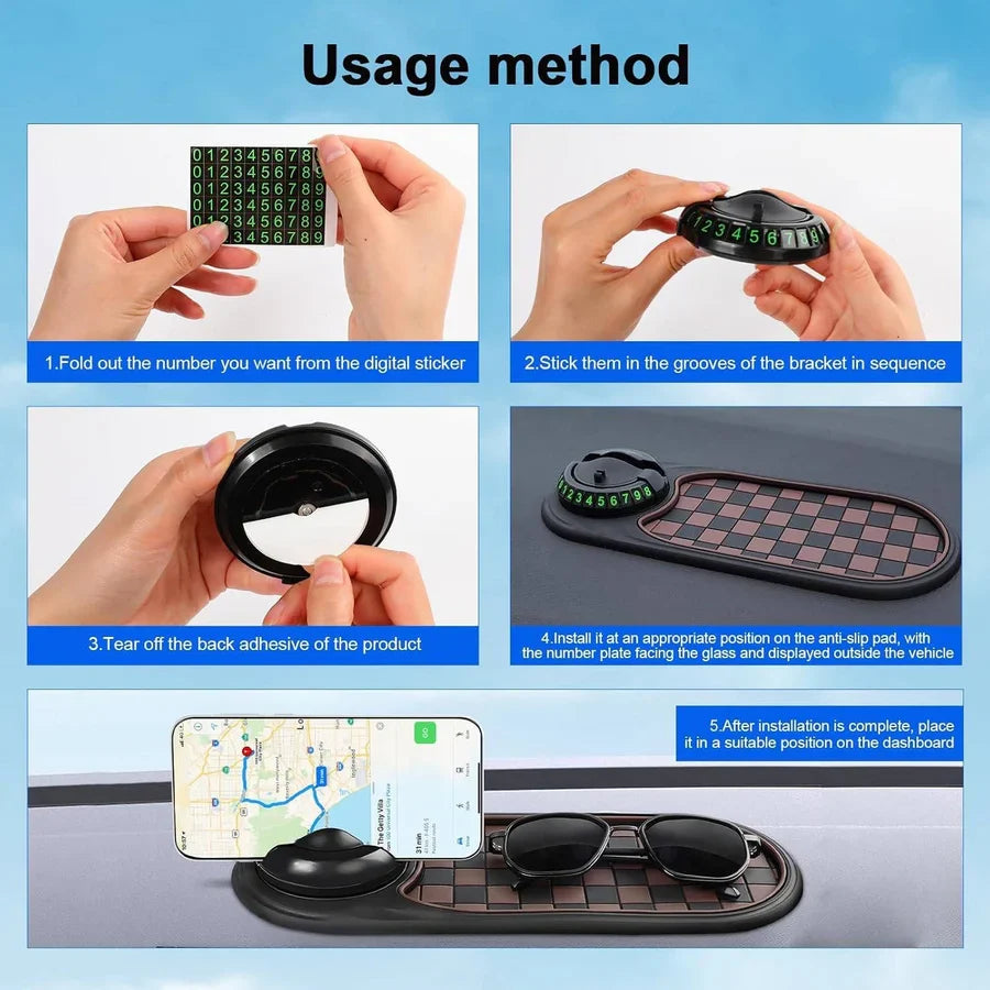 Car Phone Holder Non-Adhesive Non-Slip 360 Degree Rotation