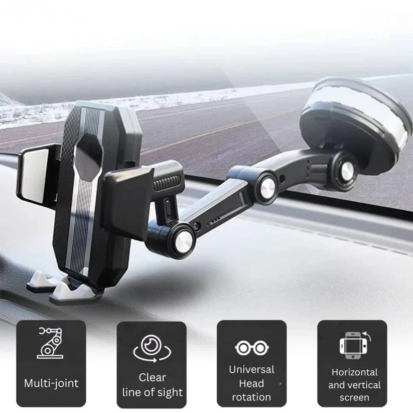 Car Phone Mount 360° Rotation Suction Lever Lock
