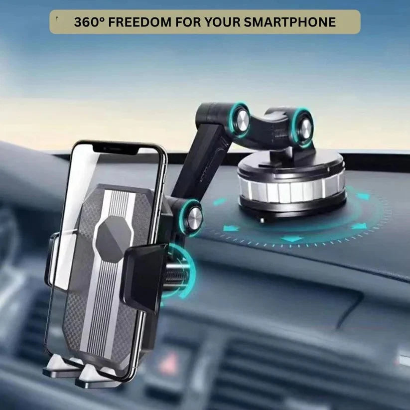 Car Phone Mount 360° Rotation Suction Lever Lock