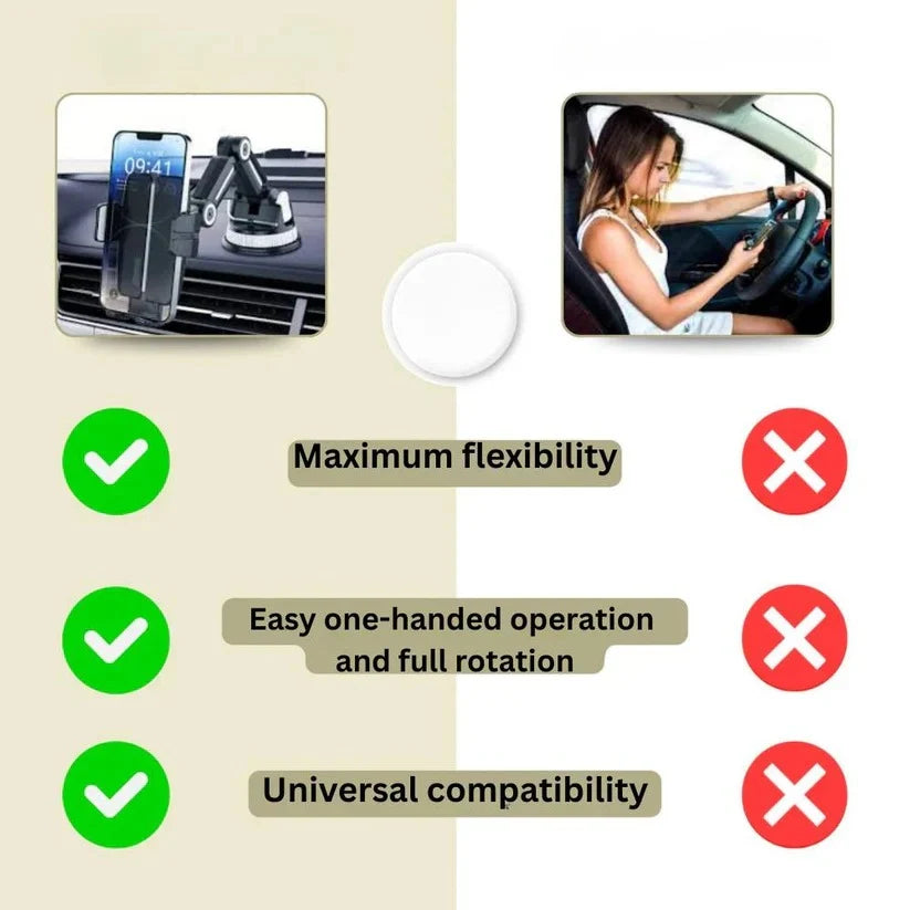 Car Phone Mount 360° Rotation Suction Lever Lock