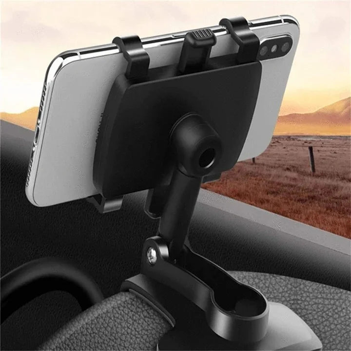Car Phone Mount Universal 360-Degree Rotation One-Hand Release