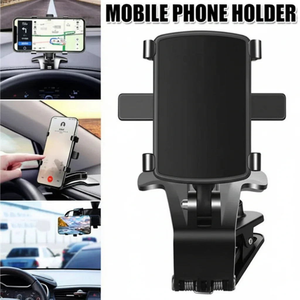 Car Phone Mount Universal 360-Degree Rotation One-Hand Release