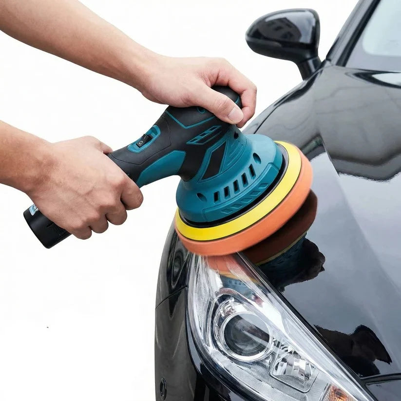 Car Polisher Cordless Dual-Battery 9mm Orbital