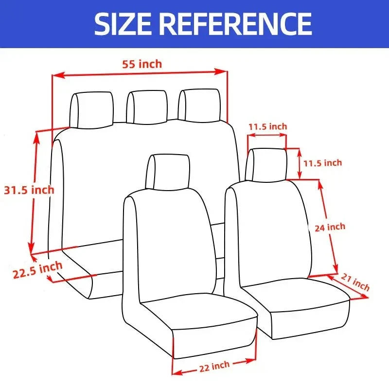 Car Seat Covers 5-Seater Waterproof PU Leather Airbag Compatible