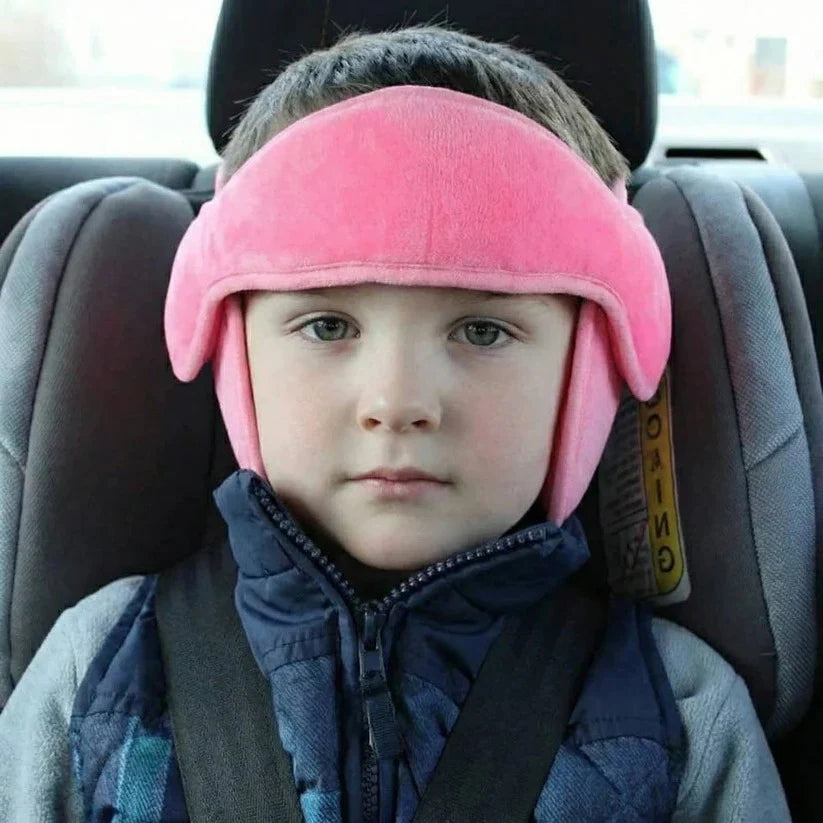 Car Seat Head Support Padded Cotton & Adjustable Strap