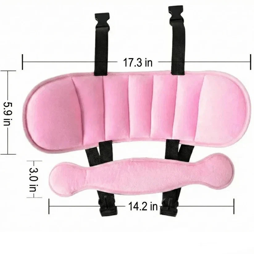 Car Seat Head Support Padded Cotton & Adjustable Strap