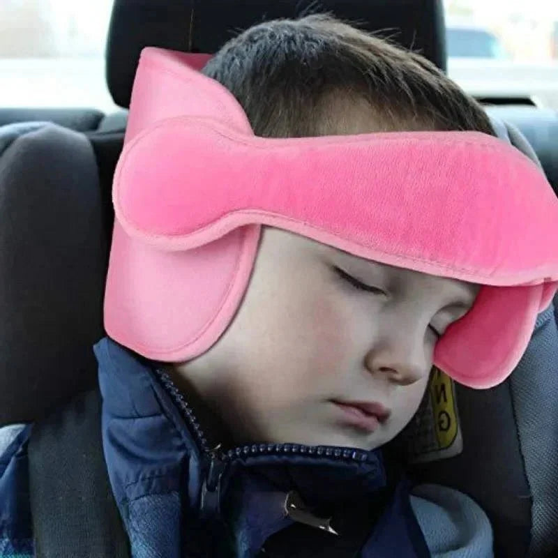 Car Seat Head Support Padded Cotton & Adjustable Strap