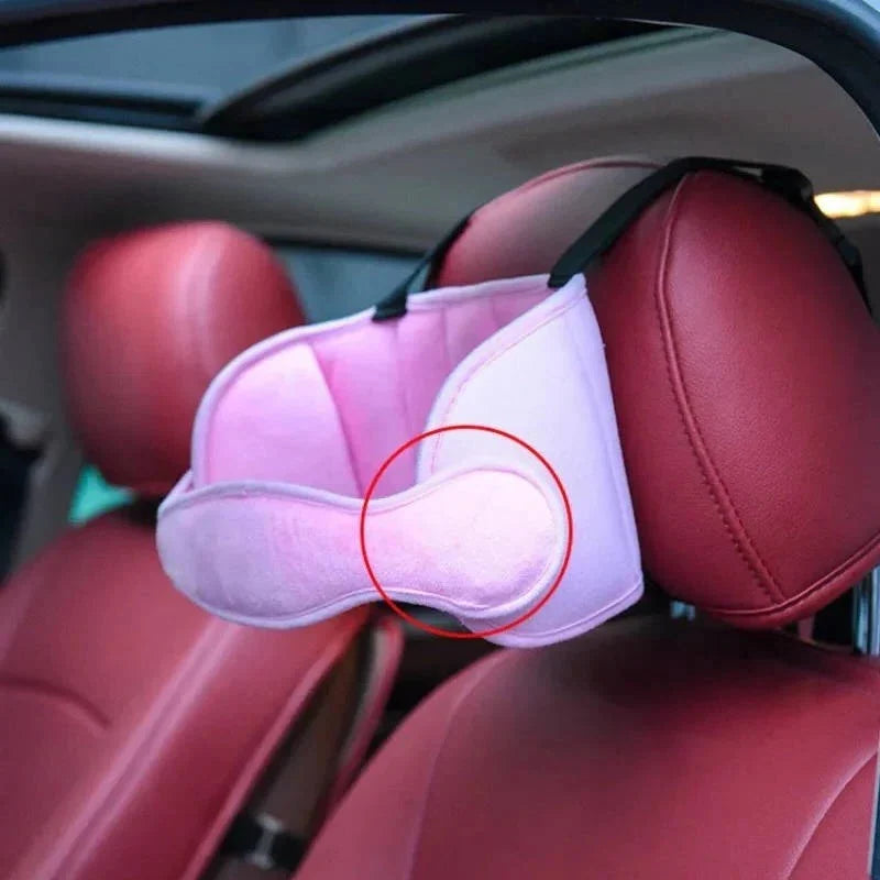 Car Seat Head Support Padded Cotton & Adjustable Strap