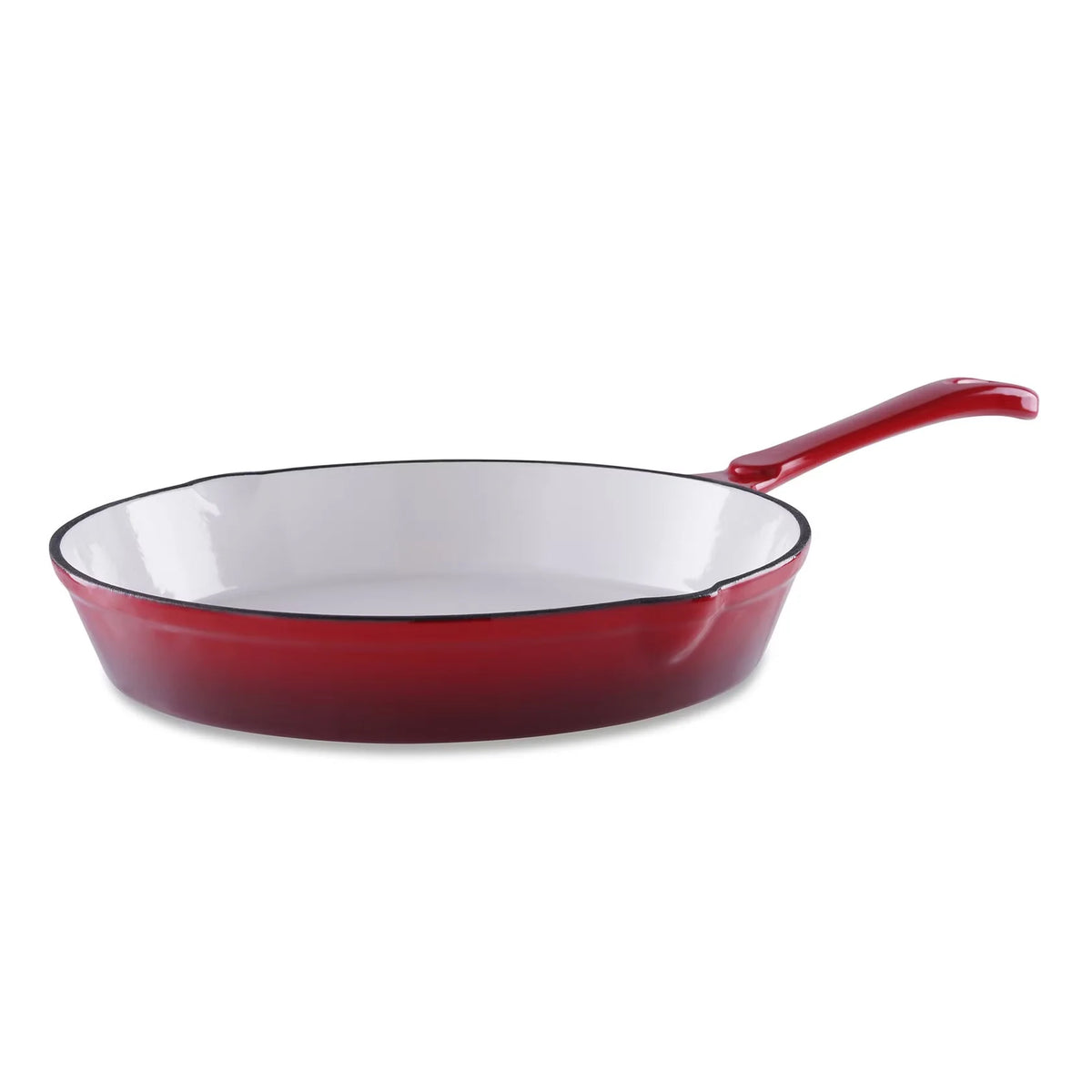 Cast Iron Fry Pan Ombre Red Enamel