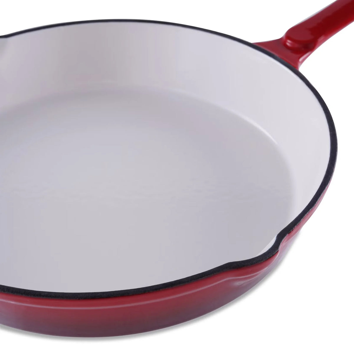 Cast Iron Fry Pan Ombre Red Enamel