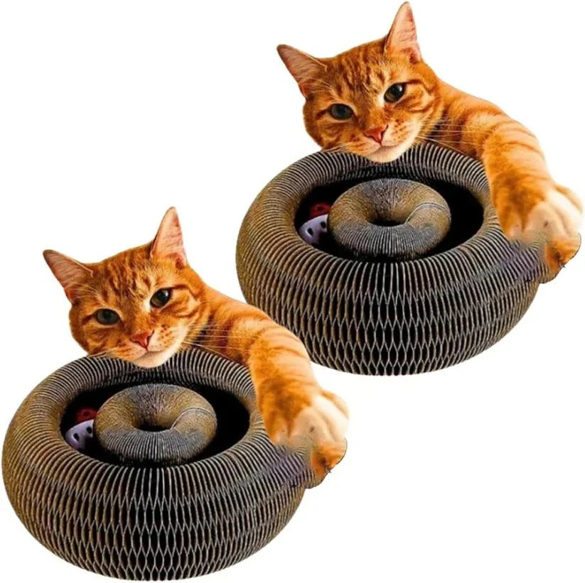 Cat Scratcher Collapsible Corrugated Magnetic Ball Track
