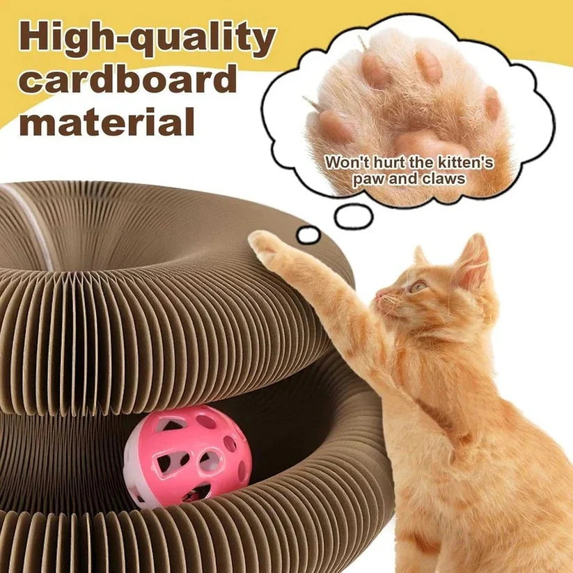Cat Scratcher Collapsible Corrugated Magnetic Ball Track