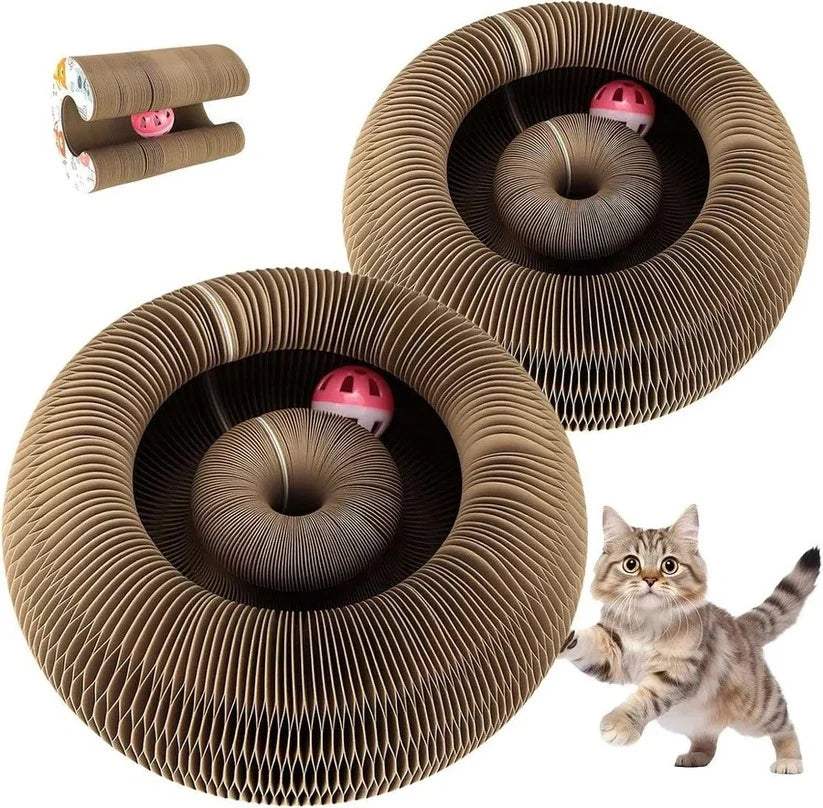 Cat Scratcher Collapsible Corrugated Magnetic Ball Track