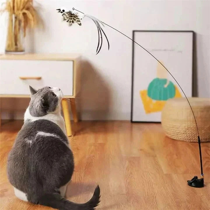 Cat Toy Set Fluttering Steel Wire Five Replaceable Birds