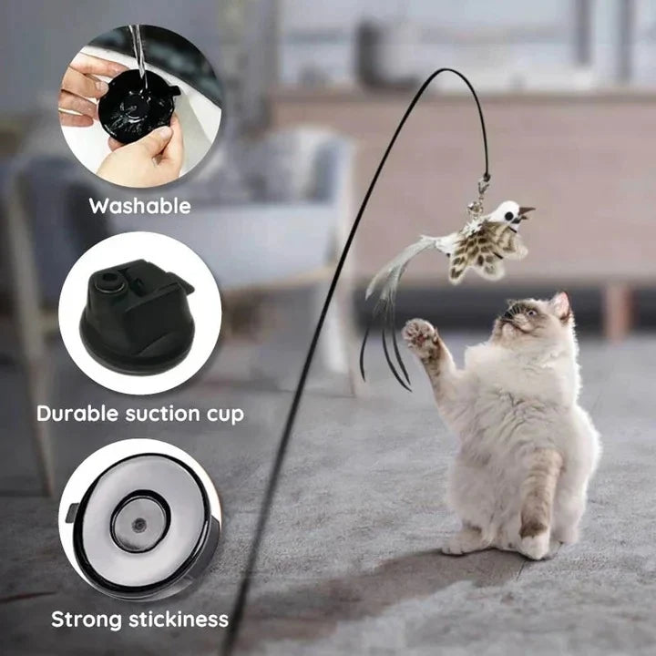 Cat Toy Set Fluttering Steel Wire Five Replaceable Birds