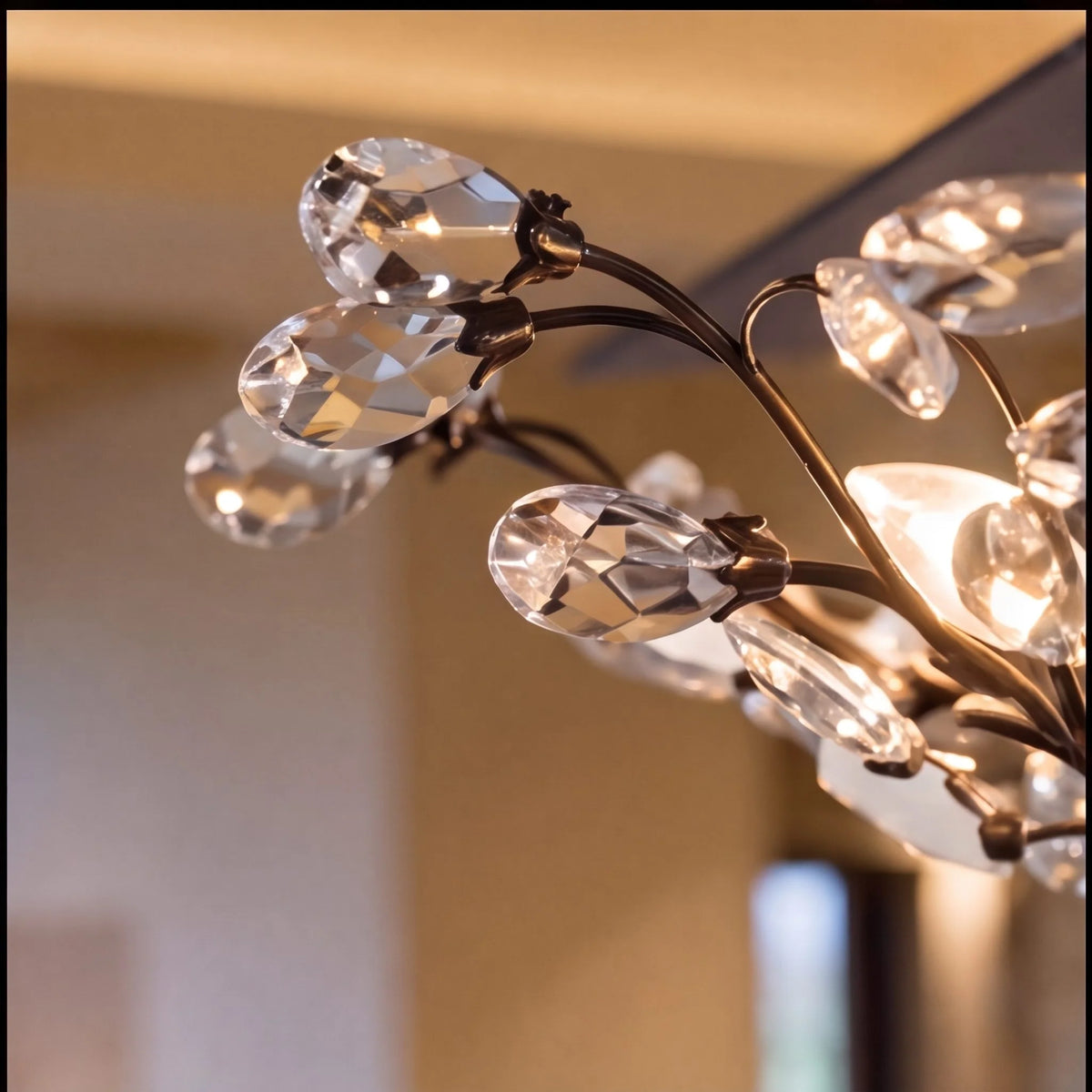 Ceiling Fan 52-Inch Black Crystal Remote & Reversible