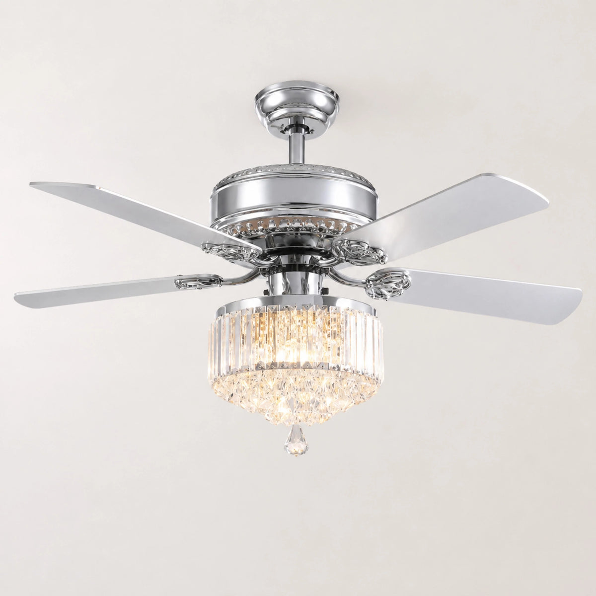 Ceiling Fan Crystal 52 Inch Remote