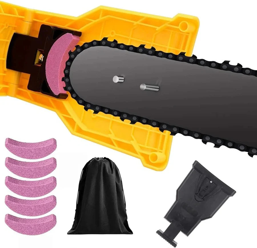 Chainsaw Sharpener Portable Press-To-Sharpen Fits 14–20 Inch Two-Hole Bars