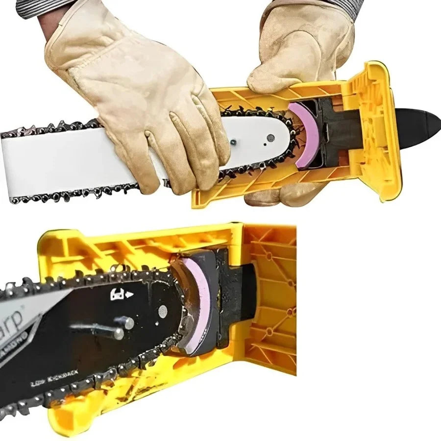 Chainsaw Sharpener Portable Press-To-Sharpen Fits 14–20 Inch Two-Hole Bars