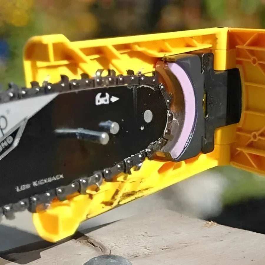 Chainsaw Sharpener Portable Press-To-Sharpen Fits 14–20 Inch Two-Hole Bars