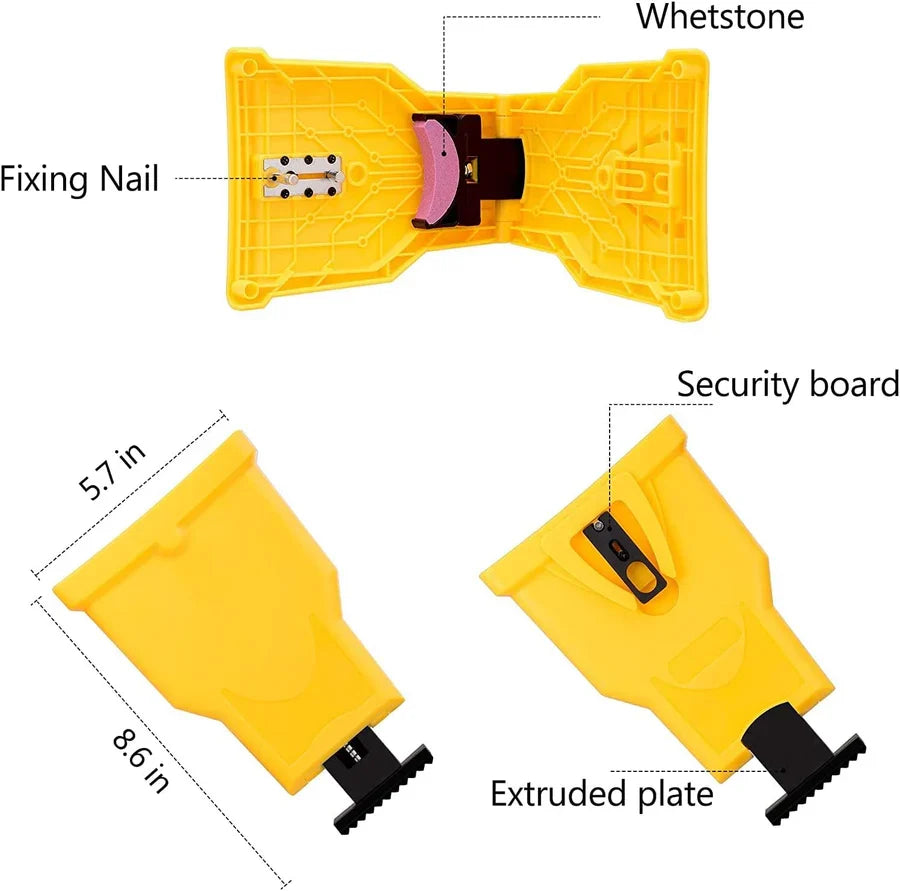 Chainsaw Sharpener Portable Press-To-Sharpen Fits 14–20 Inch Two-Hole Bars