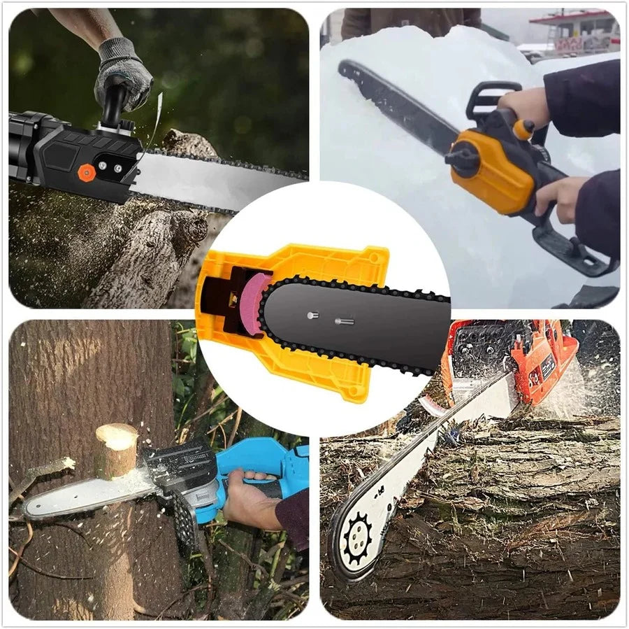 Chainsaw Sharpener Portable Press-To-Sharpen Fits 14–20 Inch Two-Hole Bars