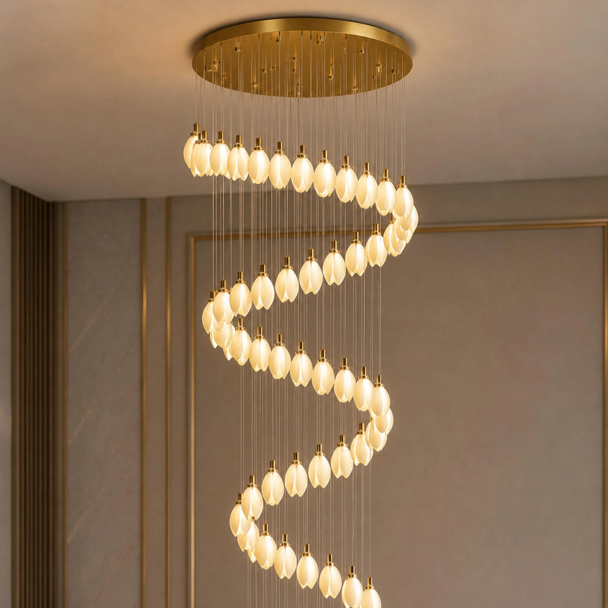 Chandelier Ceramic Petal Adjustable Height