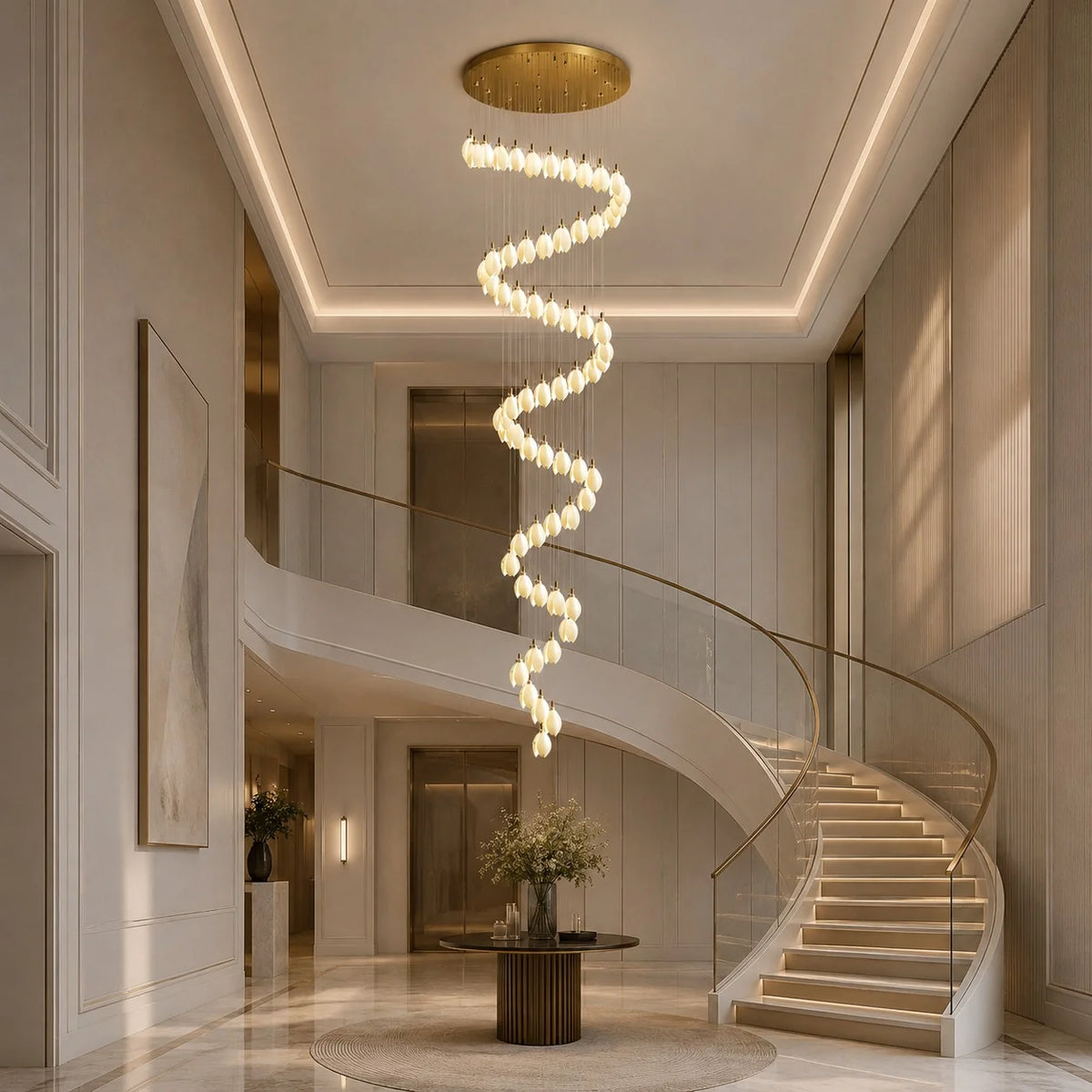 Chandelier Ceramic Petal Adjustable Height
