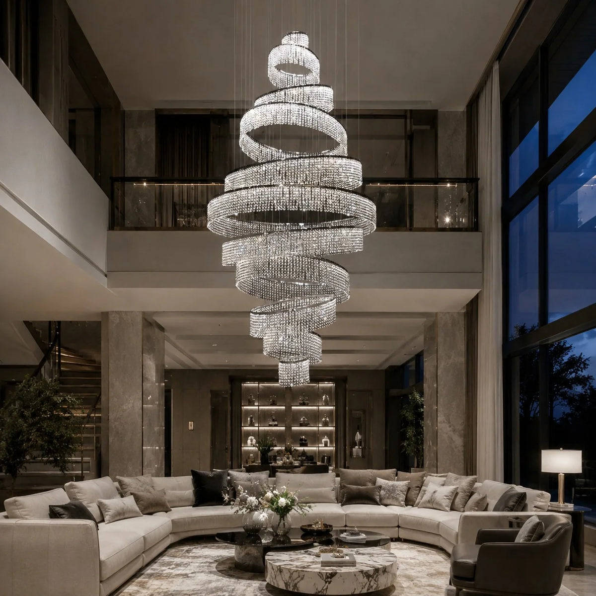 Chandelier Multi-Ring LED K9 Crystal
