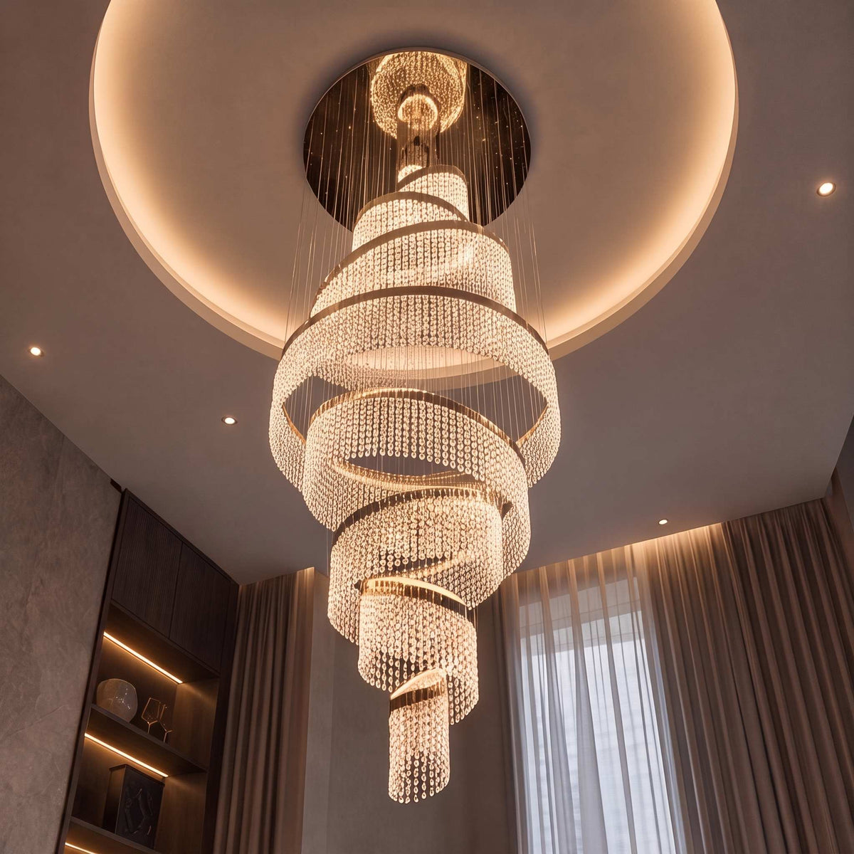 Chandelier Multi-Ring LED K9 Crystal