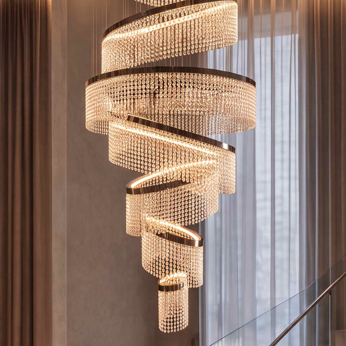 Chandelier Multi-Ring LED K9 Crystal