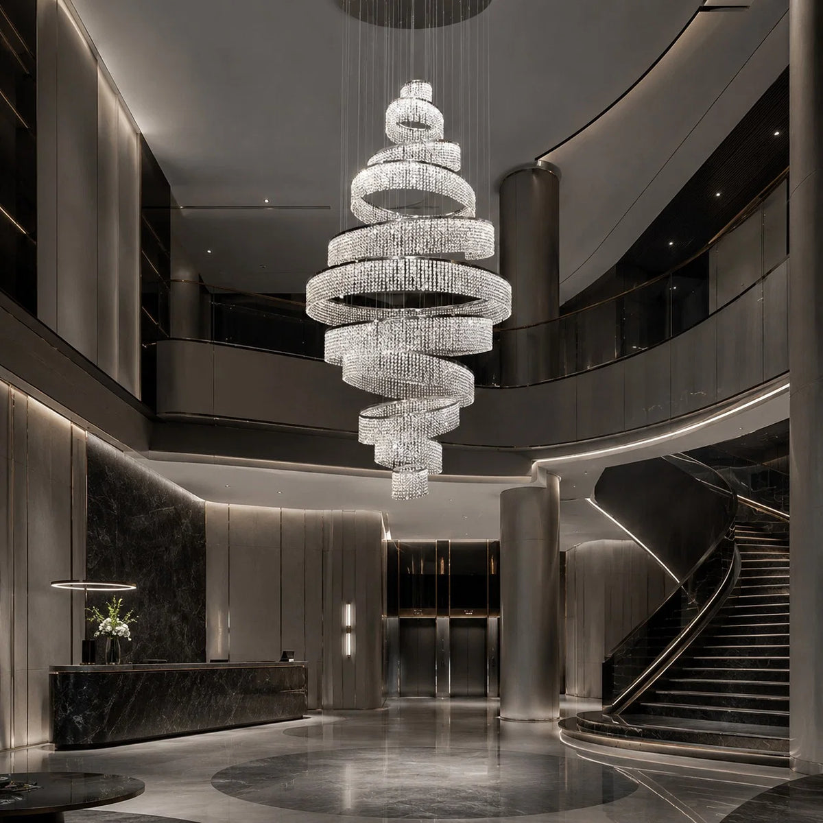 Chandelier Multi-Ring LED K9 Crystal