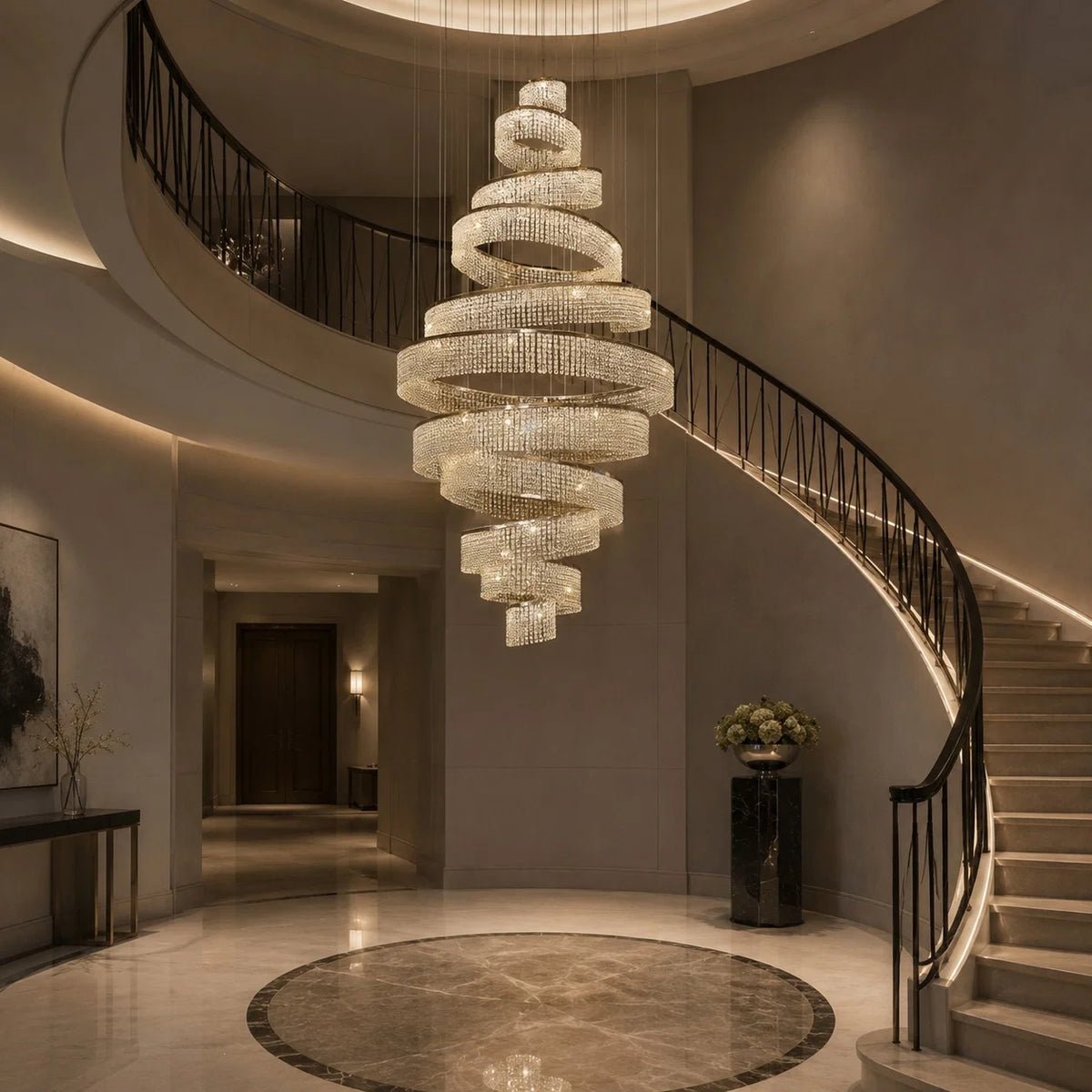 Chandelier Multi-Ring LED K9 Crystal