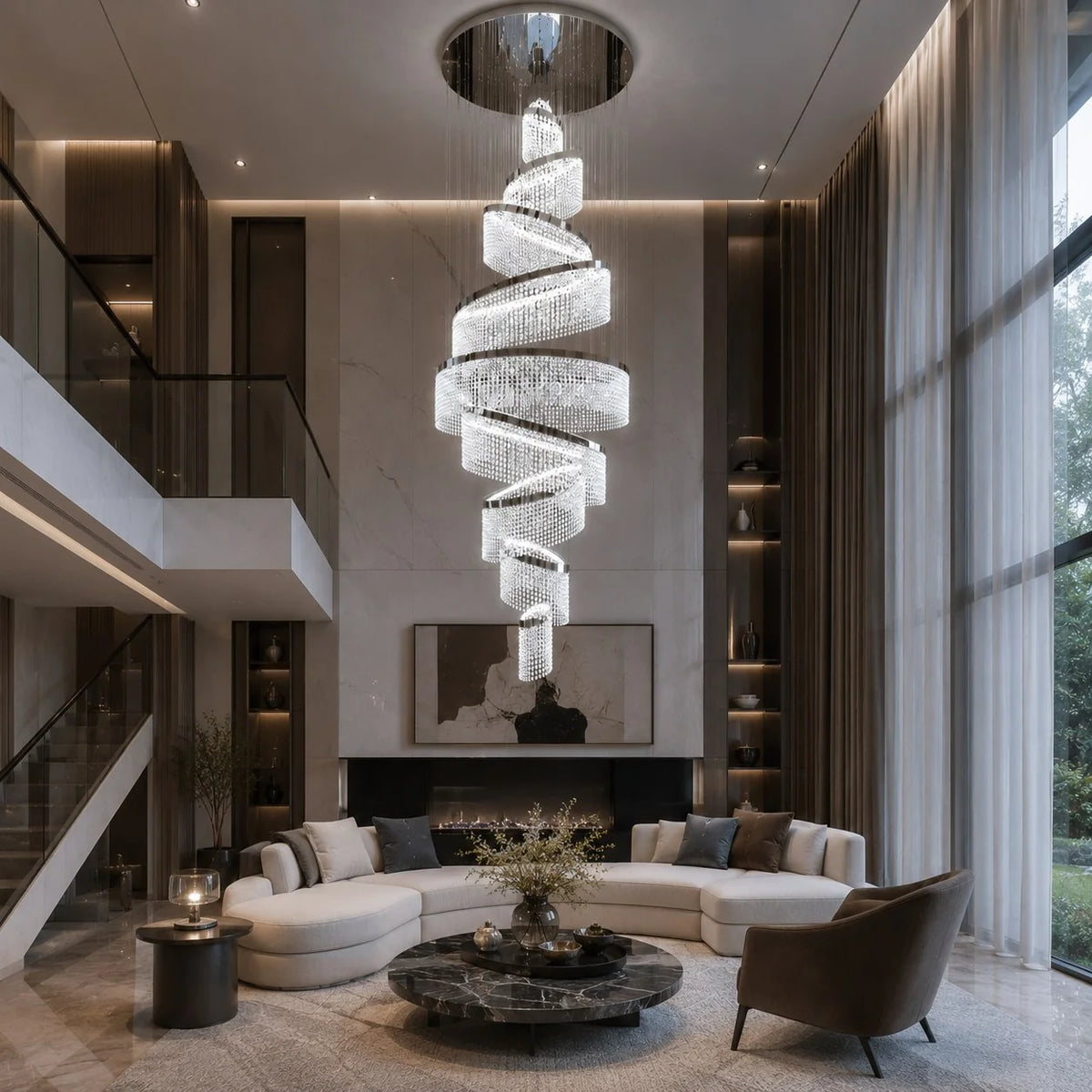 Chandelier Multi-Ring LED K9 Crystal