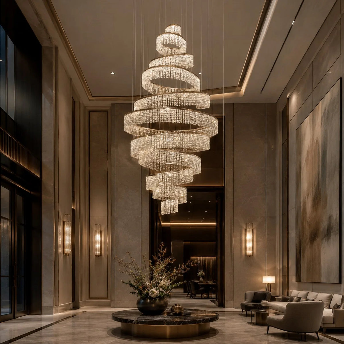 Chandelier Multi-Ring LED K9 Crystal