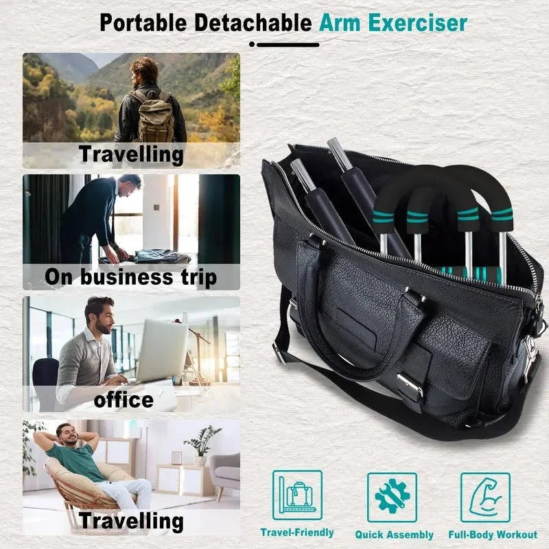 Chest & Arm Trainer Adjustable 60-90 Lbs Leather-Wrapped Spring