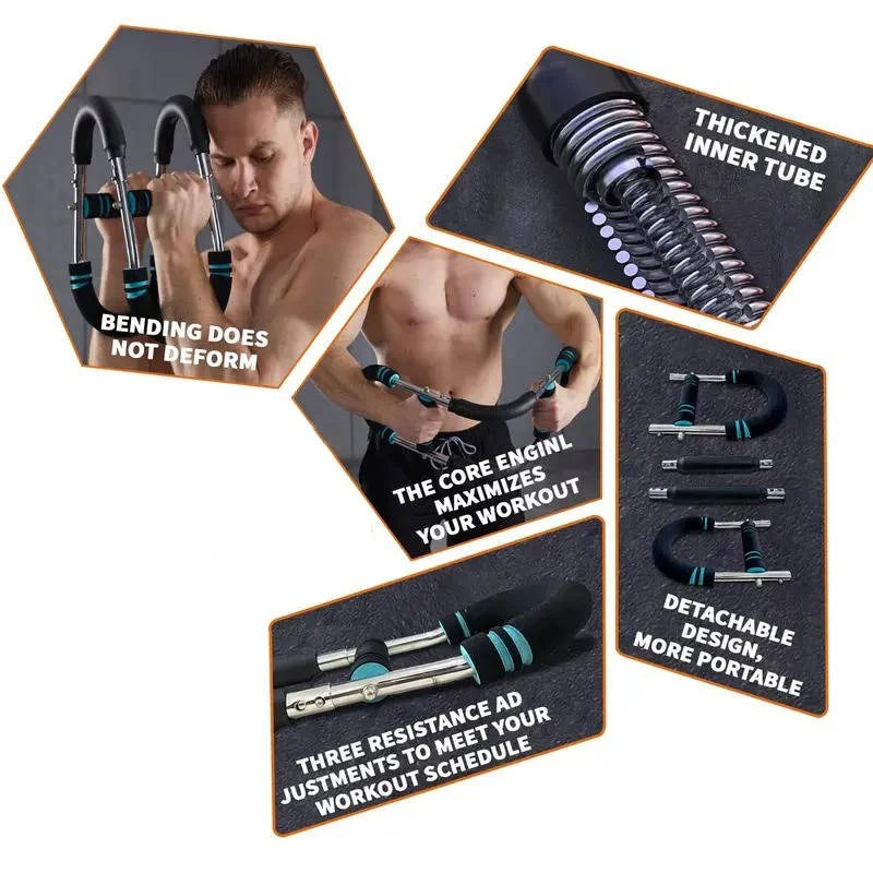 Chest & Arm Trainer Adjustable 60-90 Lbs Leather-Wrapped Spring