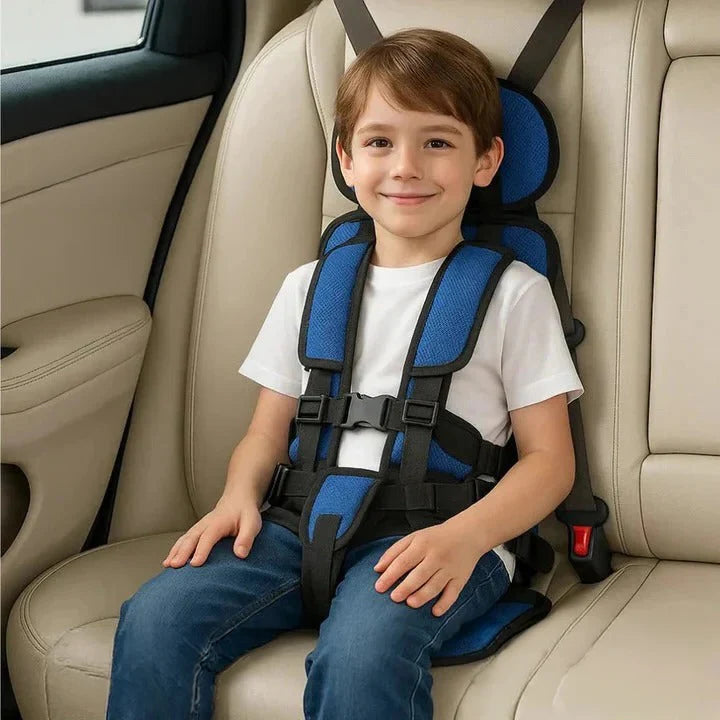 Child Travel Seat Foldable 5-Point Harness Washable Cover