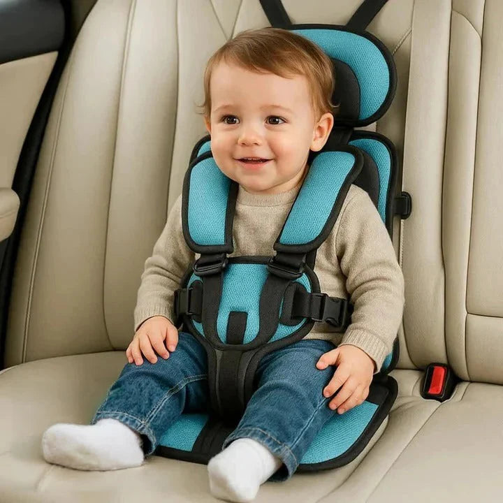 Child Travel Seat Foldable 5-Point Harness Washable Cover