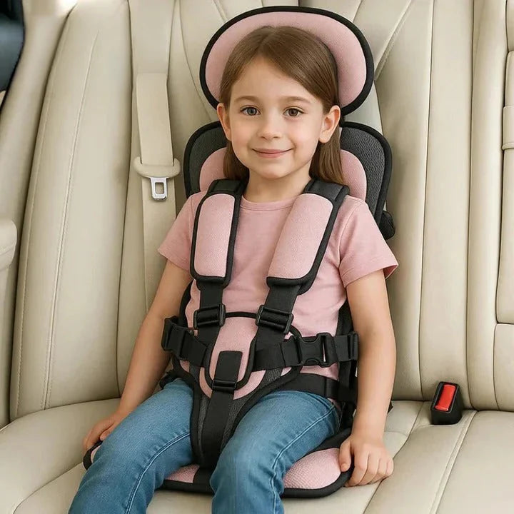 Child Travel Seat Foldable 5-Point Harness Washable Cover