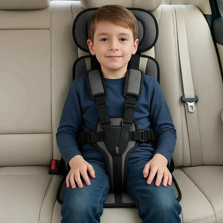 Child Travel Seat Foldable 5-Point Harness Washable Cover