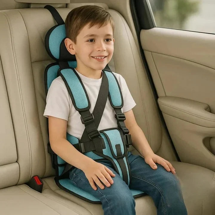 Child Travel Seat Foldable 5-Point Harness Washable Cover