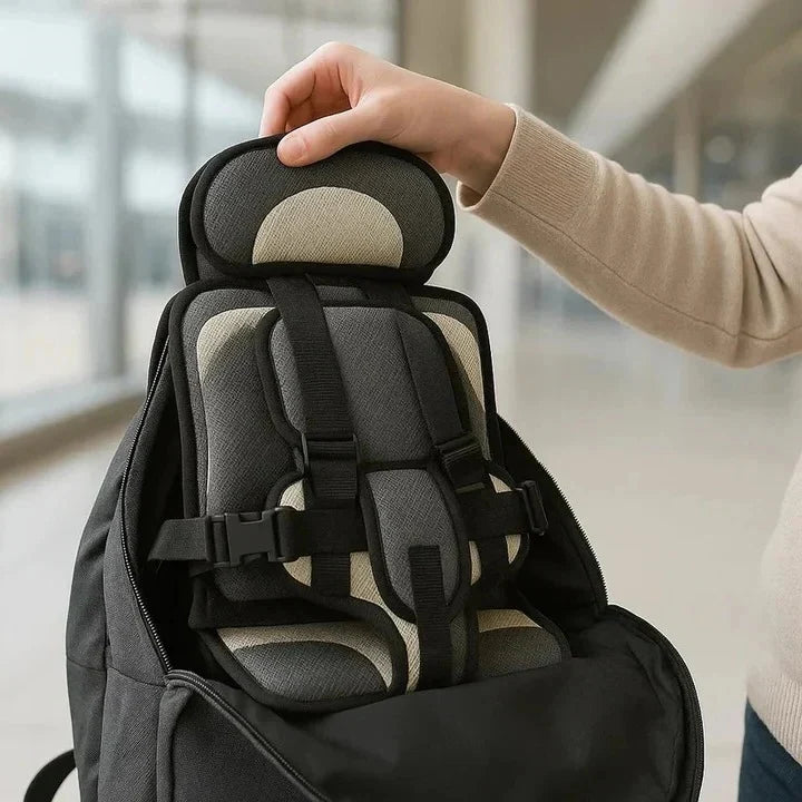 Child Travel Seat Foldable 5-Point Harness Washable Cover