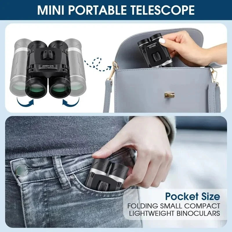 Compact Binoculars Foldable Waterproof FMC Coated Lenses