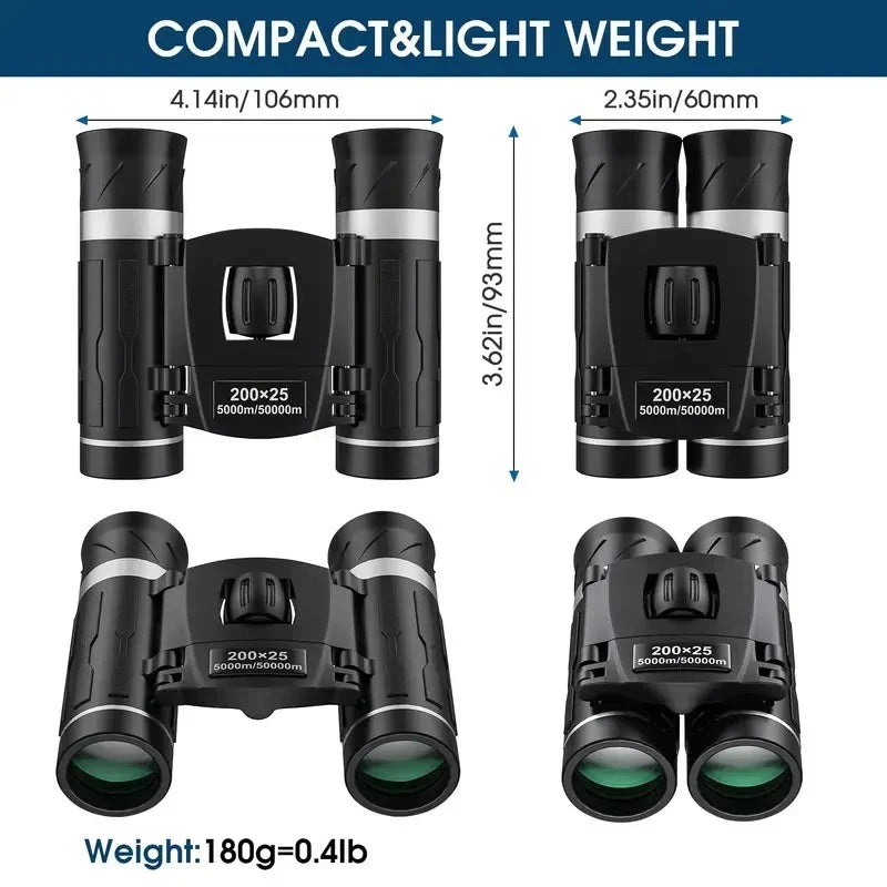 Compact Binoculars Foldable Waterproof FMC Coated Lenses