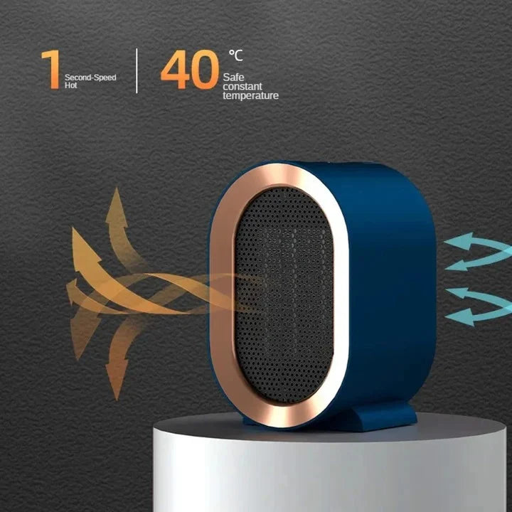 Compact Ceramic Heater Silent Thermostat & Timer