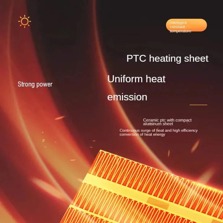 Compact Ceramic Heater Silent Thermostat & Timer